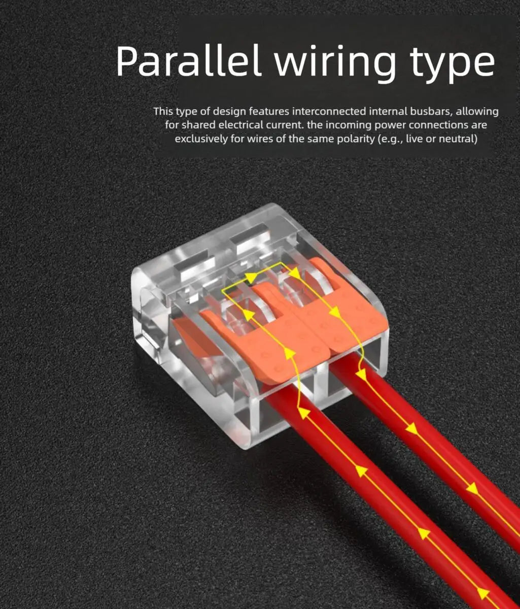 Wire Connector Electrical Lever Strip Connectors Cage Spring Universal Compact Quick Wiring Conductors Push-in Terminal Blocks