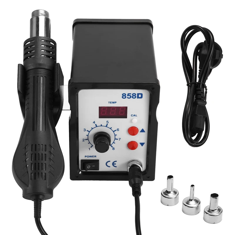 Hot Air Tool 858D BGA Rework Solder Station Blower Hair Dryer Hairdryer Soldering Heat Tool for Welding Repair EU Plug-A23R