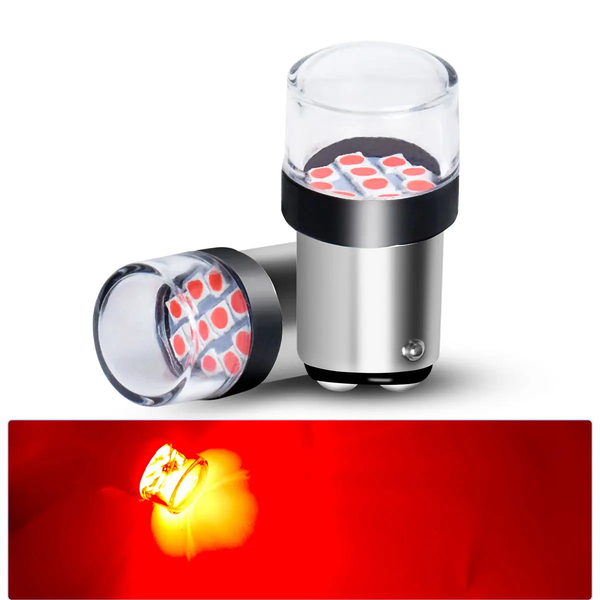 1156 BA15S P21W 1157 BAY15D P21/5W Super Brightness 3030 Chips LED Car Bulbs 12V/24V for Car Brake Reverse Lights Plug and Play