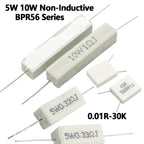 10PCS Cement Wirewound Resistor 5W 10W Non-Inductive BPR56 Series 0.01R–10K  10W 2R 10W 100R 5W 0.25R