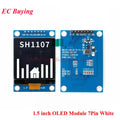 1.5 Inch OLED LCD White Display Module 1.5'' 128*128 Driver SH1107 COG I2C IIC SPI Serial Port 4PIN/7PIN Bare Screen 24PIN/25PIN
