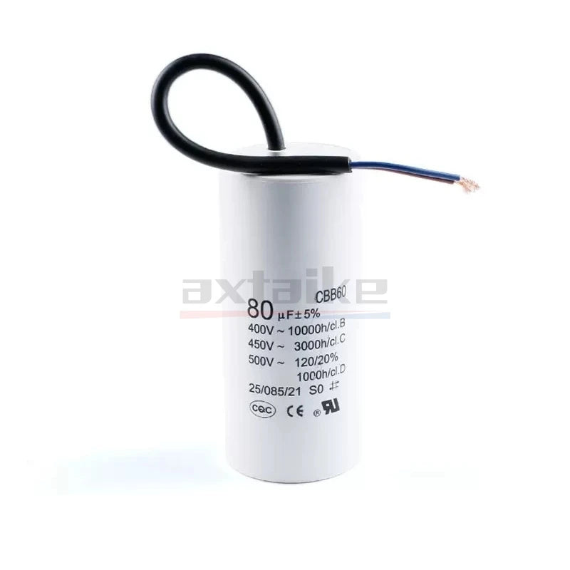 CBB60 450V AC Washing Machine Motor Starting Capacitor 4UF 6UF 8UF 10UF 12UF 16UF 20UF 25UF 30UF 40UF 45UF 50UF 60UF 70UF 80UF