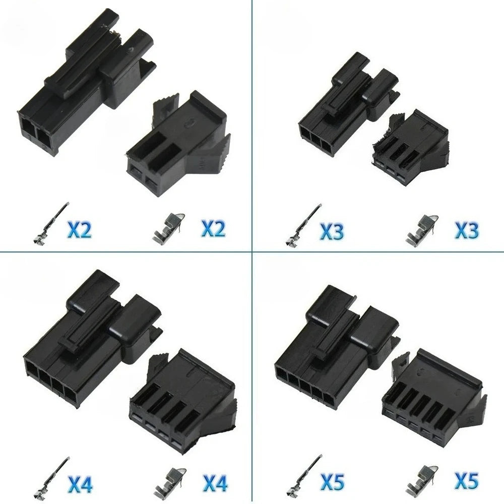 10sets 2.54mm SM2.5 1x2/3/4/5/6-12P Female And Male Air Docking Female Male Plug Housing Terminal Bar Connector