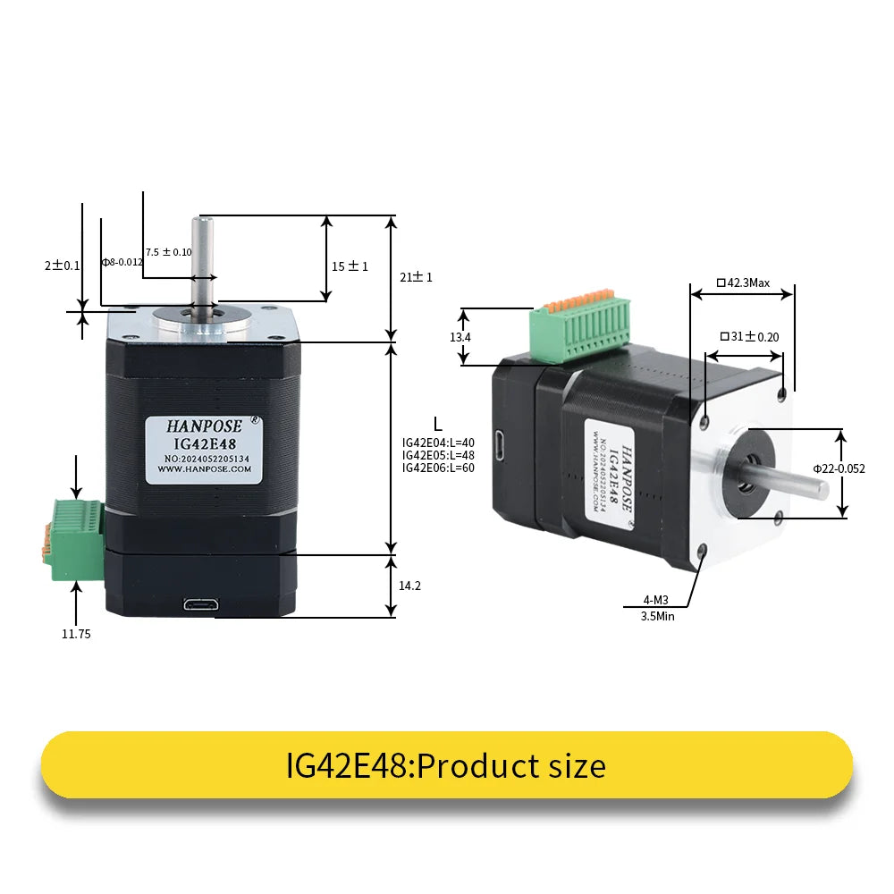 Nema17 ESS42/IG42/EMS42 Closed-Loop Integrated Stepper Integrated Motor Servo Stepper Motor and Driver Hybrid Power 485 Communic
