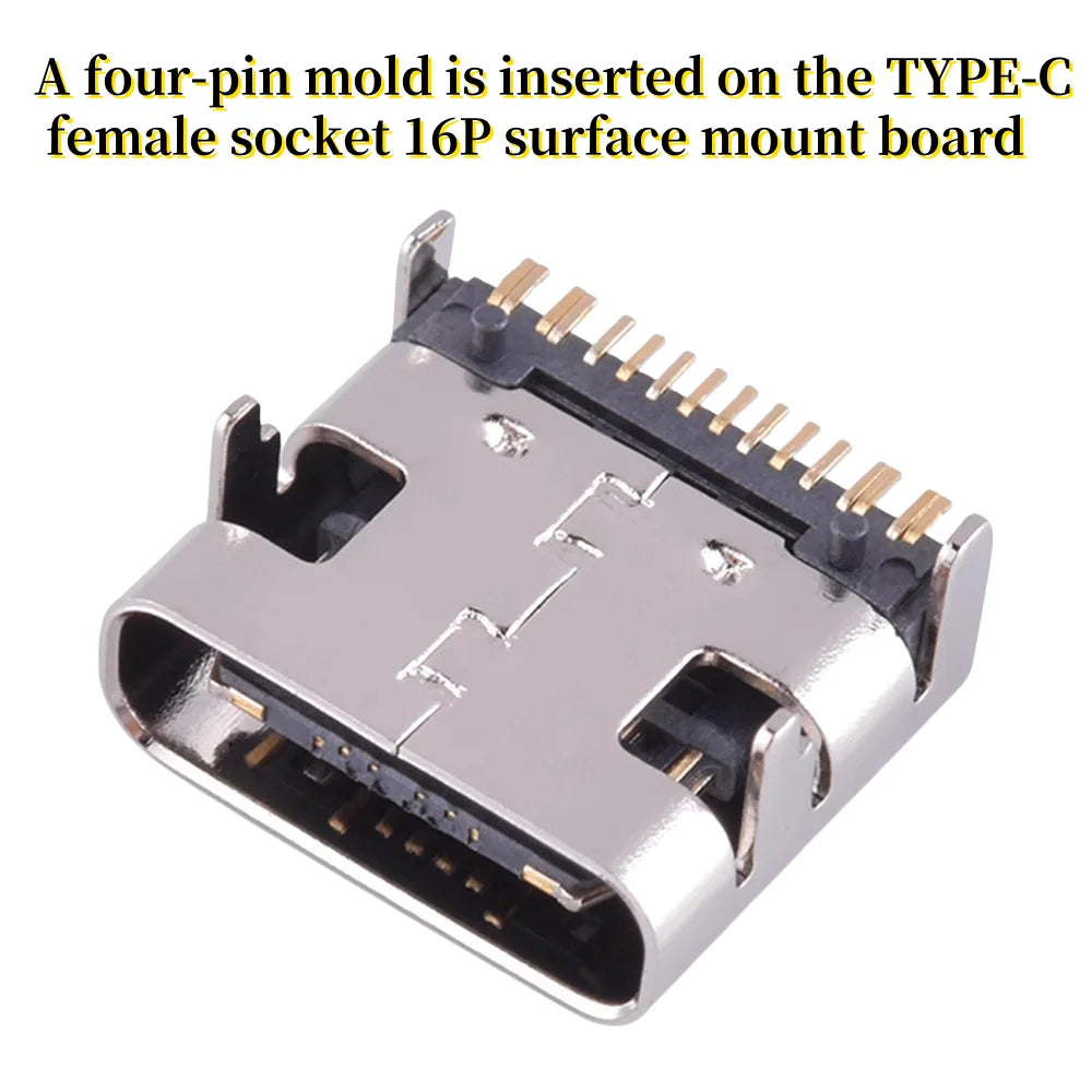 USB Connector Type C Female Charging Port Jack 2/4/6/16 Pin Type-C Socket PCB Soldering SMD SMT DIY Repair Type C Adapter