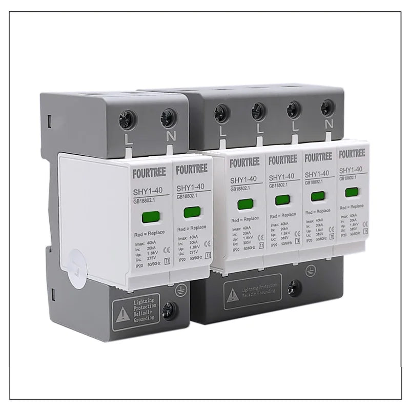 AC SPD Surge Protection 2P  4P 10〜20KA  20〜40KA 30KA〜60KA House Lightning Protector  Low-Voltage Arrester Device Laser Printing