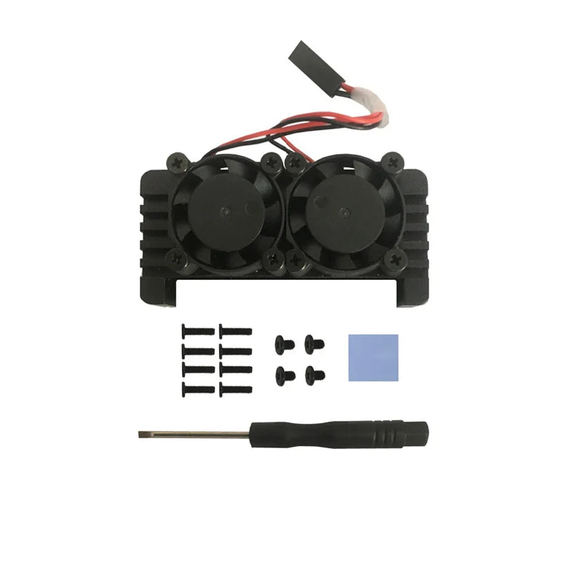 Raspberry Pi Zero 2W Aluminum Heatsink Case with Dual Cooling Fan Kit For Raspberry Pi Zero/Zero w
