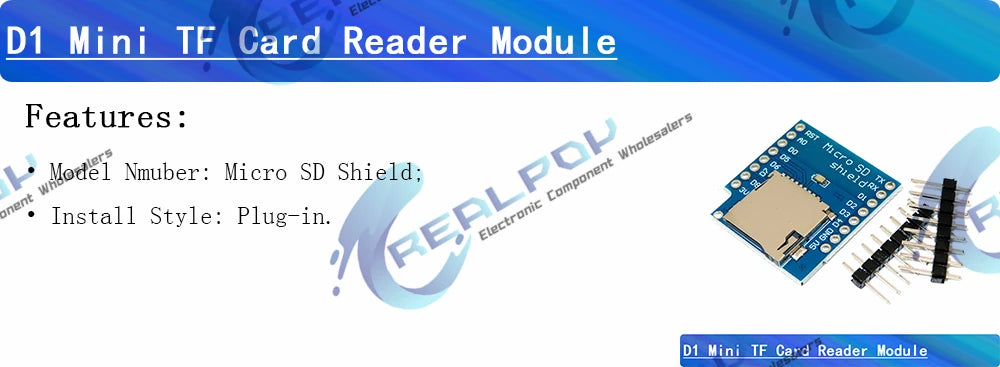Micro SD Card Shield For WeMos D1 Mini TF WiFi ESP8266 Compatible SD Wireless Module For Arduino For WeMos D1 Mini Module
