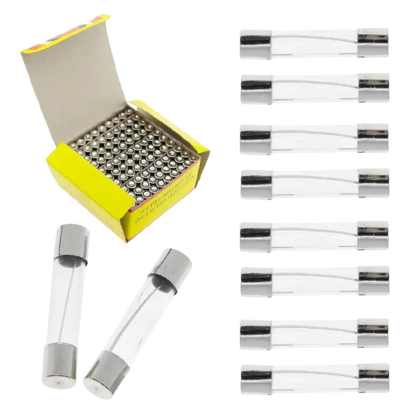 250V 5x20mm 6x30mm Fast Blow Glass Tube Fuses 0.1A 0.2A 0.5A 1A 2A 3A 4A 5A 6A 7A 8A 10A 12A 15A 20A 30A