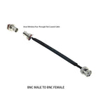 Door/Window Pass Through Flat RF Coaxial Cable BNC Male Female to BNC Q9 Male 50 Ohm RF Coax Pigtail Extension Cord Wire