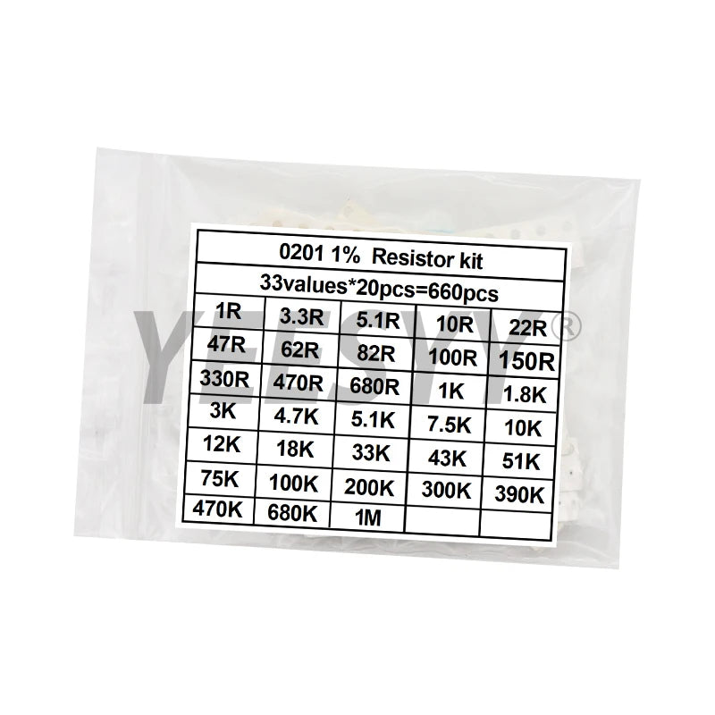 200pcs 660pcs 720pcs 4000pcs 0402 0603 0805 1206 1210 2512 smd resistor kit assorted kit 10k 100k 1k 1r 100r 220r 1% 5%