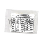 200pcs 660pcs 720pcs 4000pcs 0402 0603 0805 1206 1210 2512 smd resistor kit assorted kit 10k 100k 1k 1r 100r 220r 1% 5%