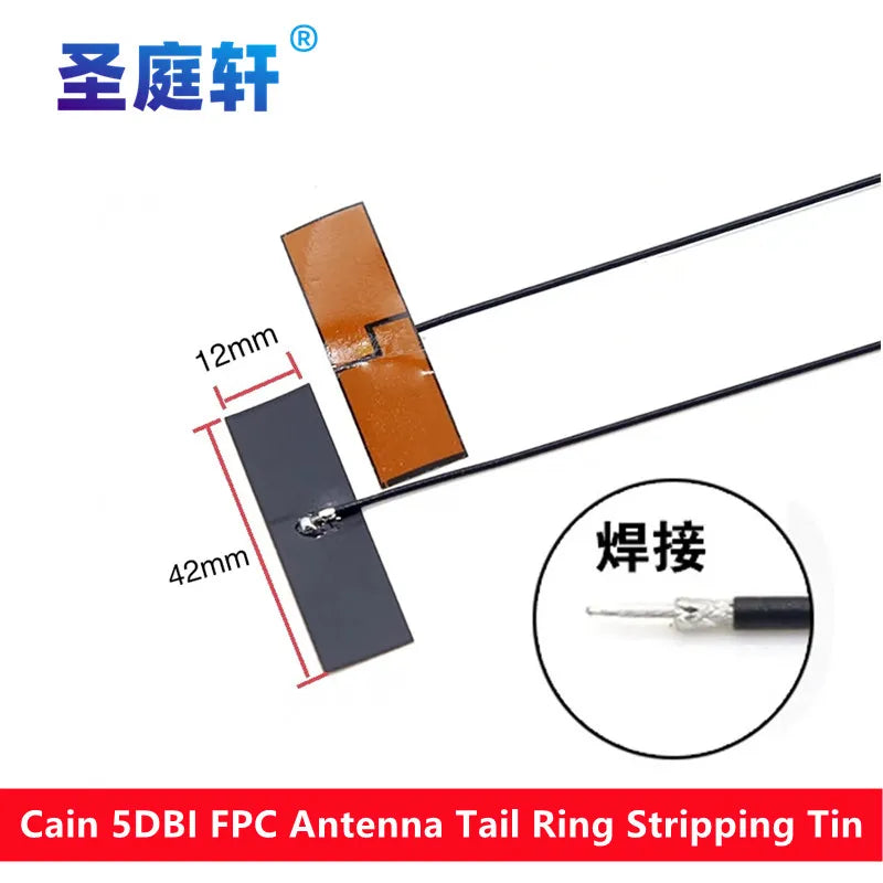 5Pcs/Lot WiFi 2.4G High Gain Built-in Flexible FPC Soft Antenna ZigBee Bluetooth Module Ipx4 Patch Antenna IPX to FPC Antenna