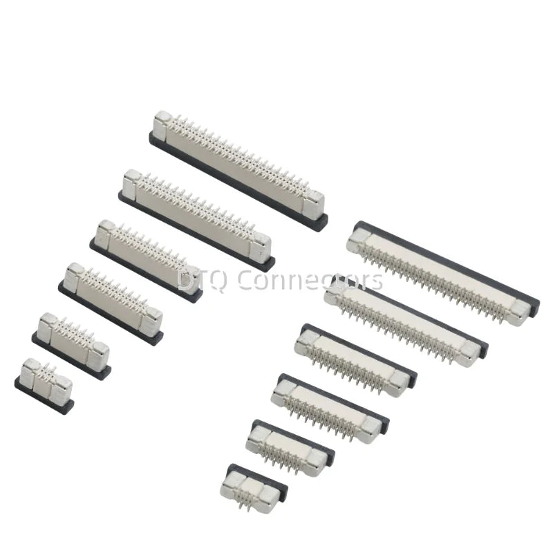 10Pcs FPC FFC Connector Socket Pitch 0.5mm 1.0mm 4/6/8/10/12/14 16/20/24/30/34/40/50/60 Pin Vertical Type Misalignment Pins Flat