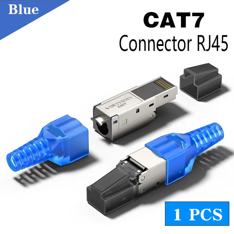 Vention NEW RJ45 Cat8 Cat7 Cat6A Connectors RJ45 Metal Tool Free Easy Termination Plug 2000MHz 40G LAN Cable Reusable Shielded
