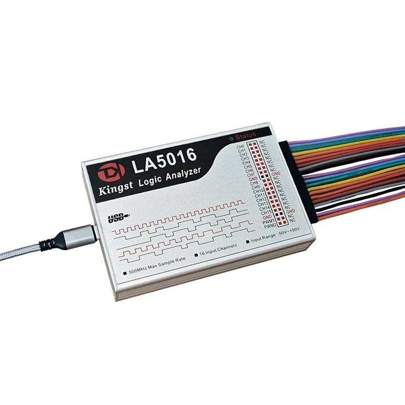 Kingst LA5016 USB Logic Analyzer 500M max sample rate,16Channels,10B samples, MCU,ARM,FPGA debug tool, English software