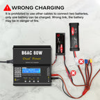 IMAX B6AC 80W RC Charger B6 AC 6A Balance Charger with Digital LCD Screen Li-ion LiFe Nimh Nicd PB Lipo Battery Discharger