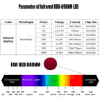 High Power LED Chip 730NM  800NM 805NM 850NM 940NM 980NM Infrared  Emitter Lamp Light Bead COB 3W 5W 10W 20W 30W 50W 100W Watt