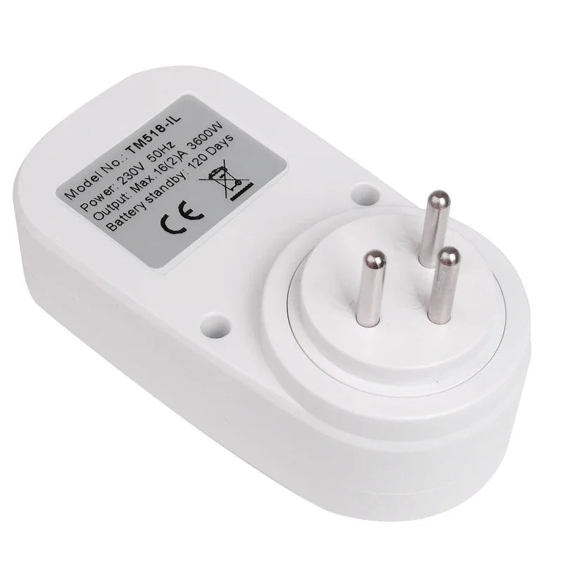 SINOTIMER Israel Plug Digital Weekly Programmable Electrical Wall Plug-in Power Socket Timer Switch Outlet Time Clock 220V