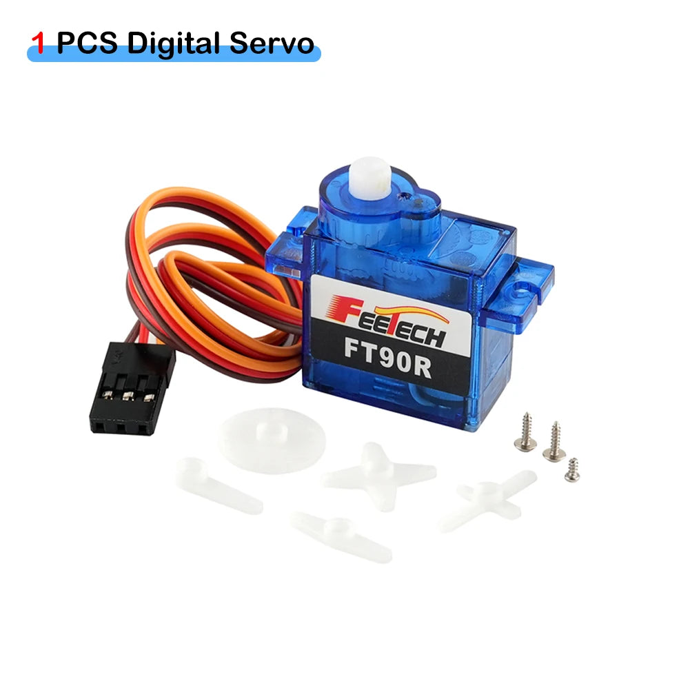Feetech FT90R Digital Servo Motor 360 Degree Continuous Rotation 6V 1.5KG PWM Control for DIY RC Toys Arduino Robot Aircraft