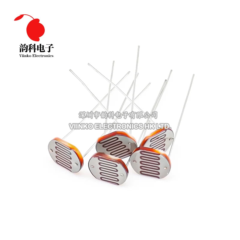 5pcs 12528 Light Dependent Resistor LDR 12MM Photoresistor Photosensitive GL12528 Photoconductive resistance