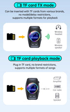 AUX Bluetooth 5.4 Audio Adapter Receiver Transmitter 4 in 1 With Display Screen Support TF Card For Car TV PC Speaker 3.5mm