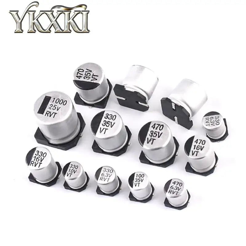 10PCS 6.3V 10V 16V 25V 35V 50V SMD Aluminum Electrolytic Capacitor 2.2UF 4.7UF 10UF 22UF 33UF 47UF 68UF 100UF 220UF 330UF 1000UF