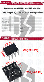 10pair/20pair NE555 NE555P IC 555 Timer Programming Oscillator Chip & 8 Pin DIP Sockets