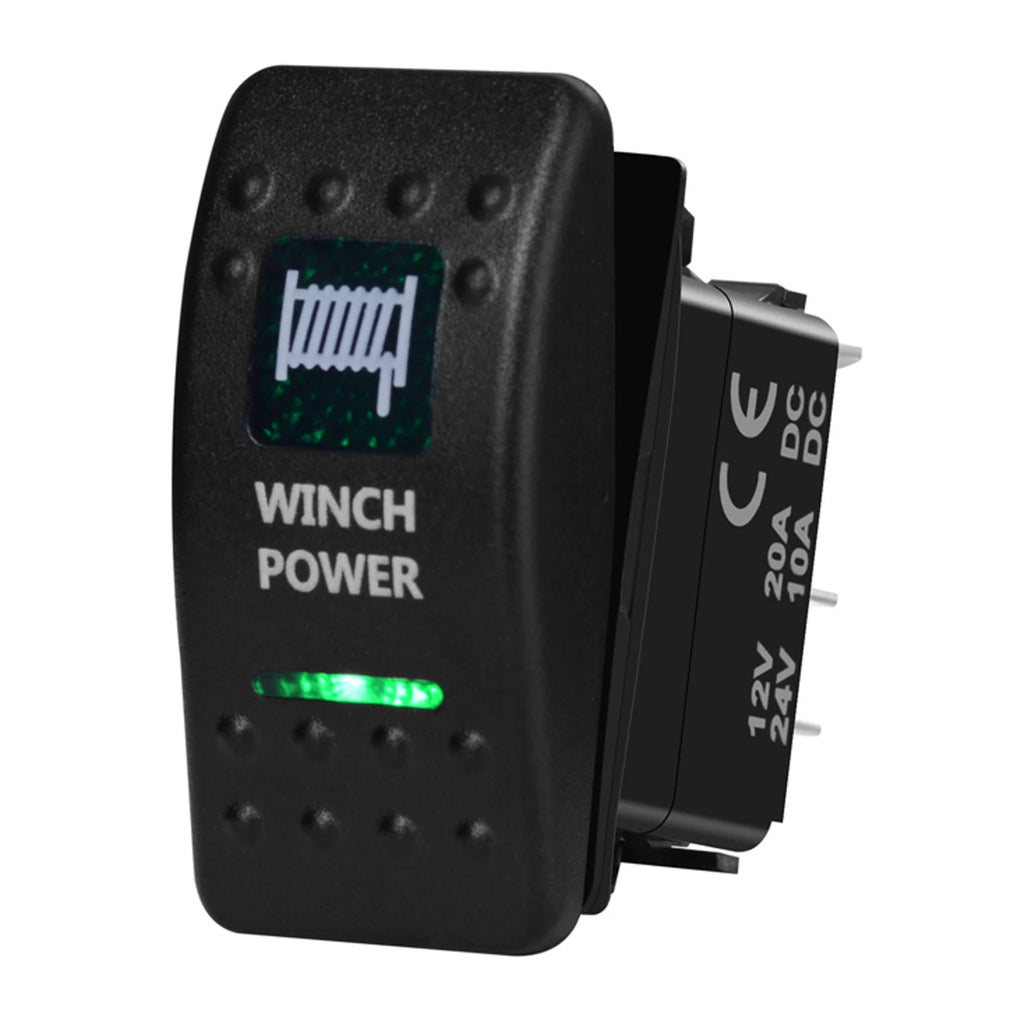 12V/24V Marine Rocker Switch Green LED SPST ON-OFF & DPDT ON-OFF-ON Momentary Toggle for 4x4 Off-Road RZR ATV ARB Carling Style