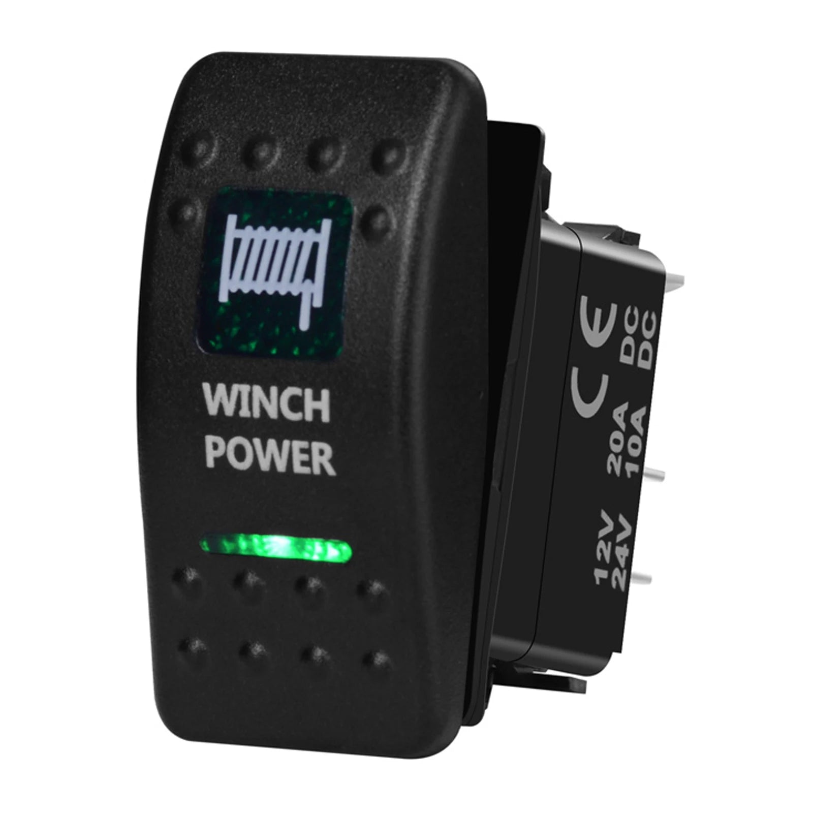 12V/24V Marine Rocker Switch Green LED SPST ON-OFF & DPDT ON-OFF-ON Momentary Toggle for 4x4 Off-Road RZR ATV ARB Carling Style