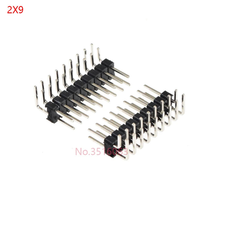 10PCS Double row MALE 2.54MM PITCH Right Angle PIN Header connector 2*2/3/4/5/6/7/8/9/10/16/20/40 PIN/P 2x/3/4/5/6/8/10/16/20/40