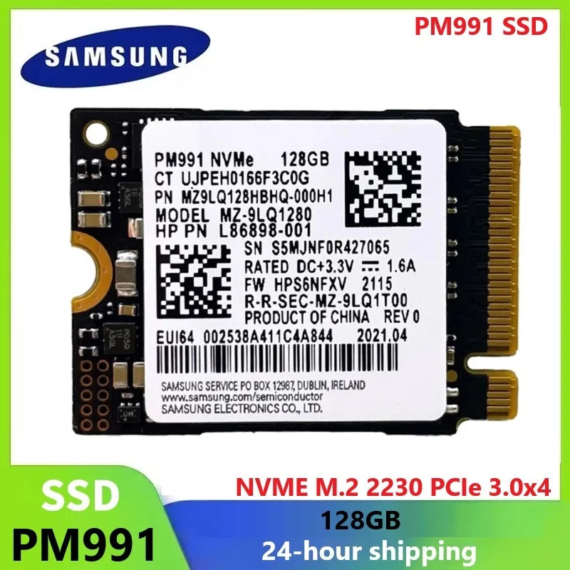 SAMSUNG SSD PM991 PM991a NVME M.2 2230 Internal Solid State Drive 128GB Internal Storage SSD 256GB 1.8inch Nvme SSD Disco Duro