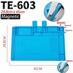 Magnetic Mat Silicone Work Mat Soldering Station Mat Heat Resistant 932°F Anti-Static for Electronic Phone Laptop Watch Repair