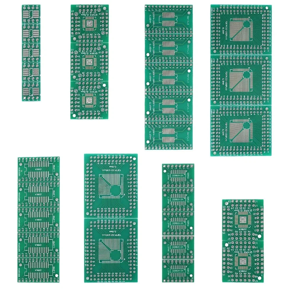 30PCS PCB Board Kit SMT To DIP Adapter Conversion Board Diy Electronic Assorted Set FQFP32 QFN48 SOP8 16/24/28 PCB