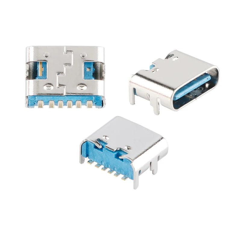 10Pcs USB Connector Type C Female Charging Port Jack 2/6/16 Pin Type-C Socket PCB Soldering SMD SMT DIY Repair Type C Adapter