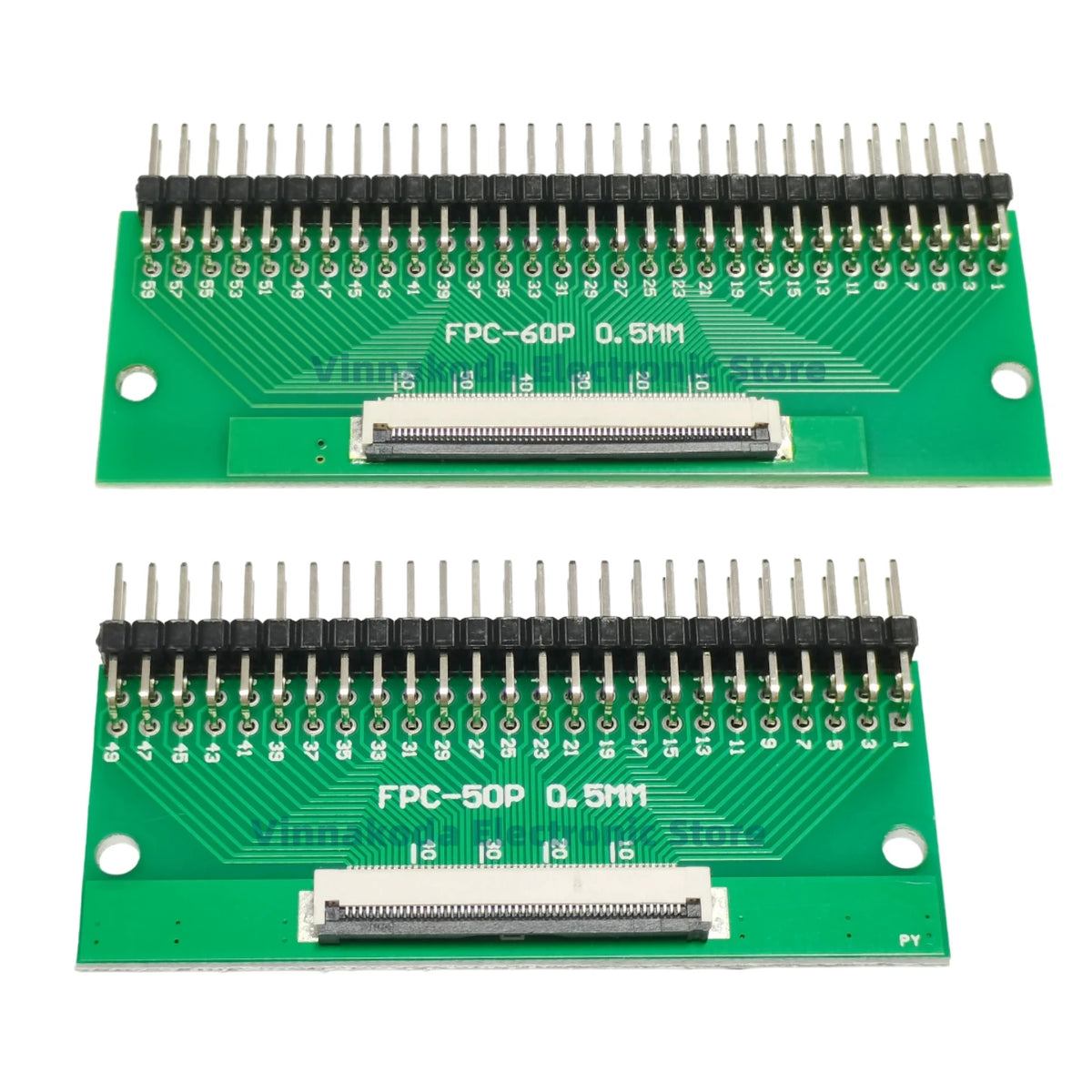 1PCS FFC/FPC Conversion Board 0.5mm Pitch Connector 2.54MM Double Row Bending Pins 4/10/12/14/15/16/18/22/24/26/30/34/40/50/60P