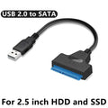USB SATA 3 Cable Sata To USB 3.0 / 2.0 Adapter Support 2.5Inch External SSD HDD Hard Drive UP To 6 Gbps 22 Pin Sata III Cable