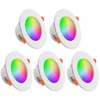 1-10PCS 10W Smart LED Downlight Bluetooth Ceiling Lamp RGB CCT Lamp APP Remote Control Color Changing Light for Google Alexa Hom
