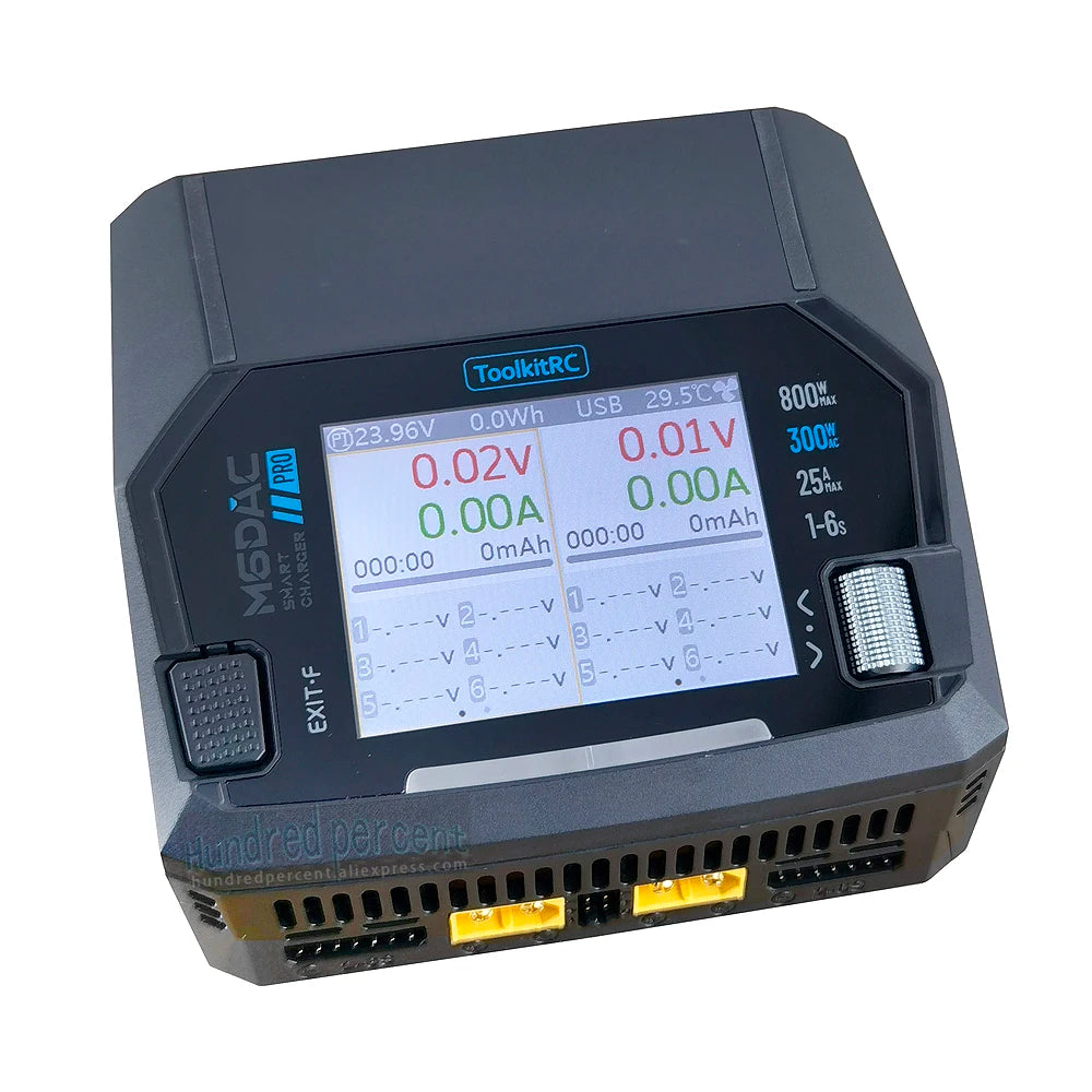 ToolkitRC M6DAC PRO V2 Intelligent Charger Dual Channel AC 200W DC 800W 16A Lithium Battery 1S 2S 3S 4S 5S 6S LiHV Lipo PD65W