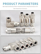 5/10/20 Pcs M12 4/5/6/8/12/17 Pin Shielded Sensor Connector Male Female Metal Assembly Aviation Plug