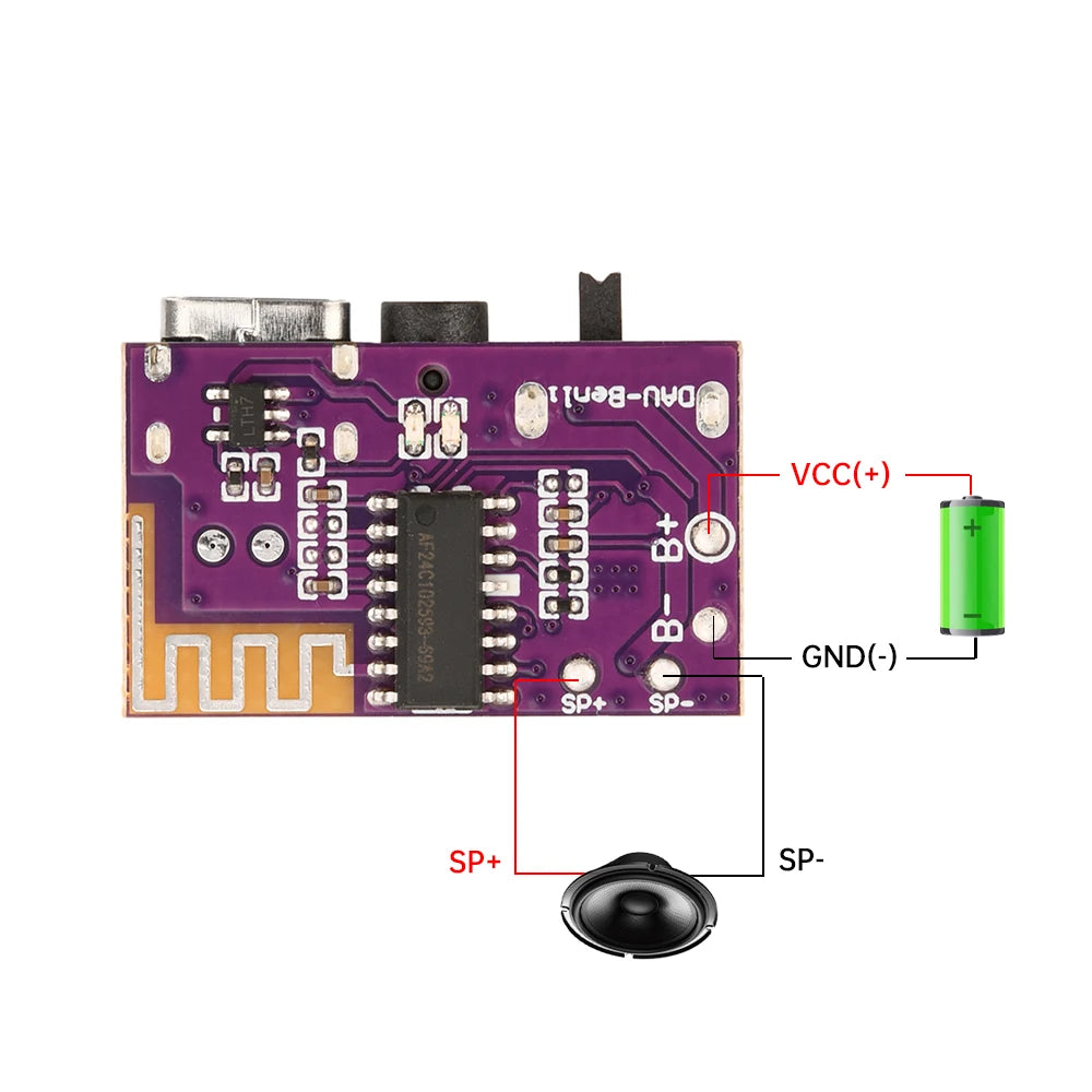 1-10 PCS DIY BT Audio Receiver Board DC 3.5V-5V 5W Mono Amplifier Decoder Board MP3 Player TWS 3.5mm AUX Speaker Stereo Module