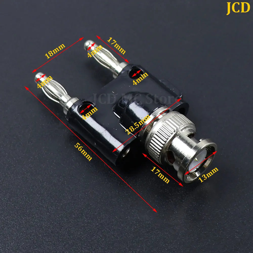 1PC Q9 BNC Adapter BNC Banana To Two Dual 4mm Banana Male Female Jack Coaxial Connector BNC Tee Type 3Way Splitter RF Adapter