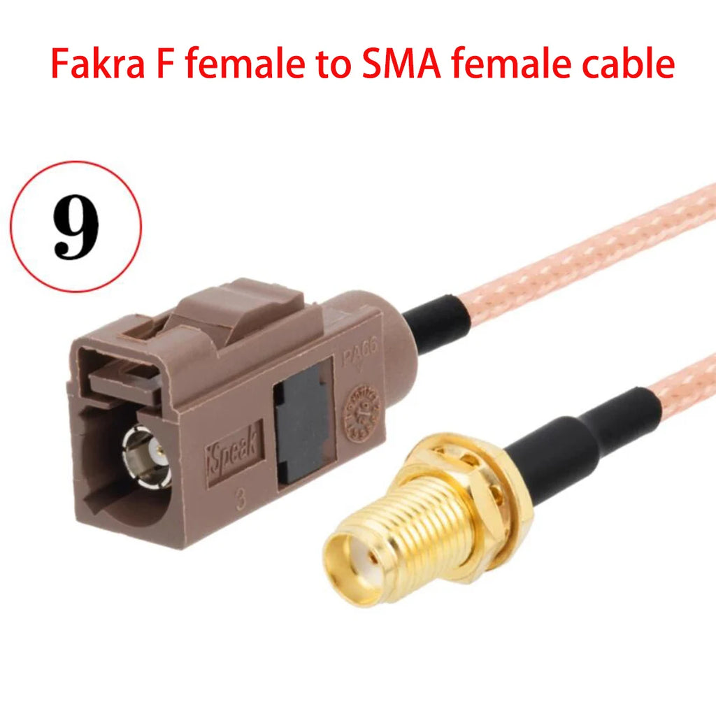 1PC Fakra F Male Female Brown Color To SMA Plug Jack Pigtail Cable Adapter RG316 15cm /30cm/50cm/100cm Wholesale NEW