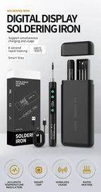 JCD Wireless Soldering Iron Portable 180-450 °C Adjustable Temperature built-in battery with 3Tip Soldering Tool Kit USB-5134