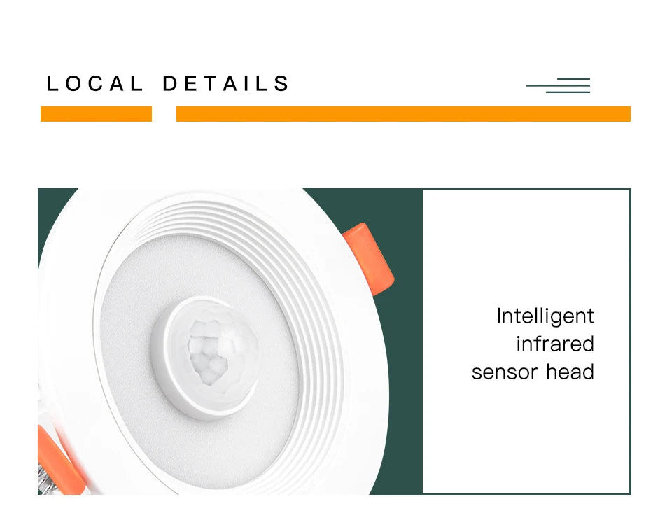 5W 10W 15W 20W PIR Motion Sensor Downlight 85-265V Human Infrared Induction LED Spotlight for Entrance Corridor Hallway Stairs