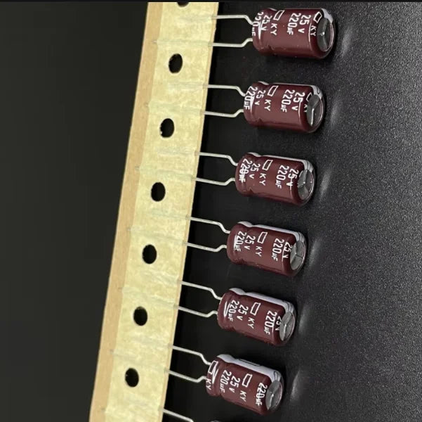 10pcs 220uF 25V NIPPON NCC KY Series 8x12mm Low Impedance 25V220uF Aluminum Electrolytic Capacitor