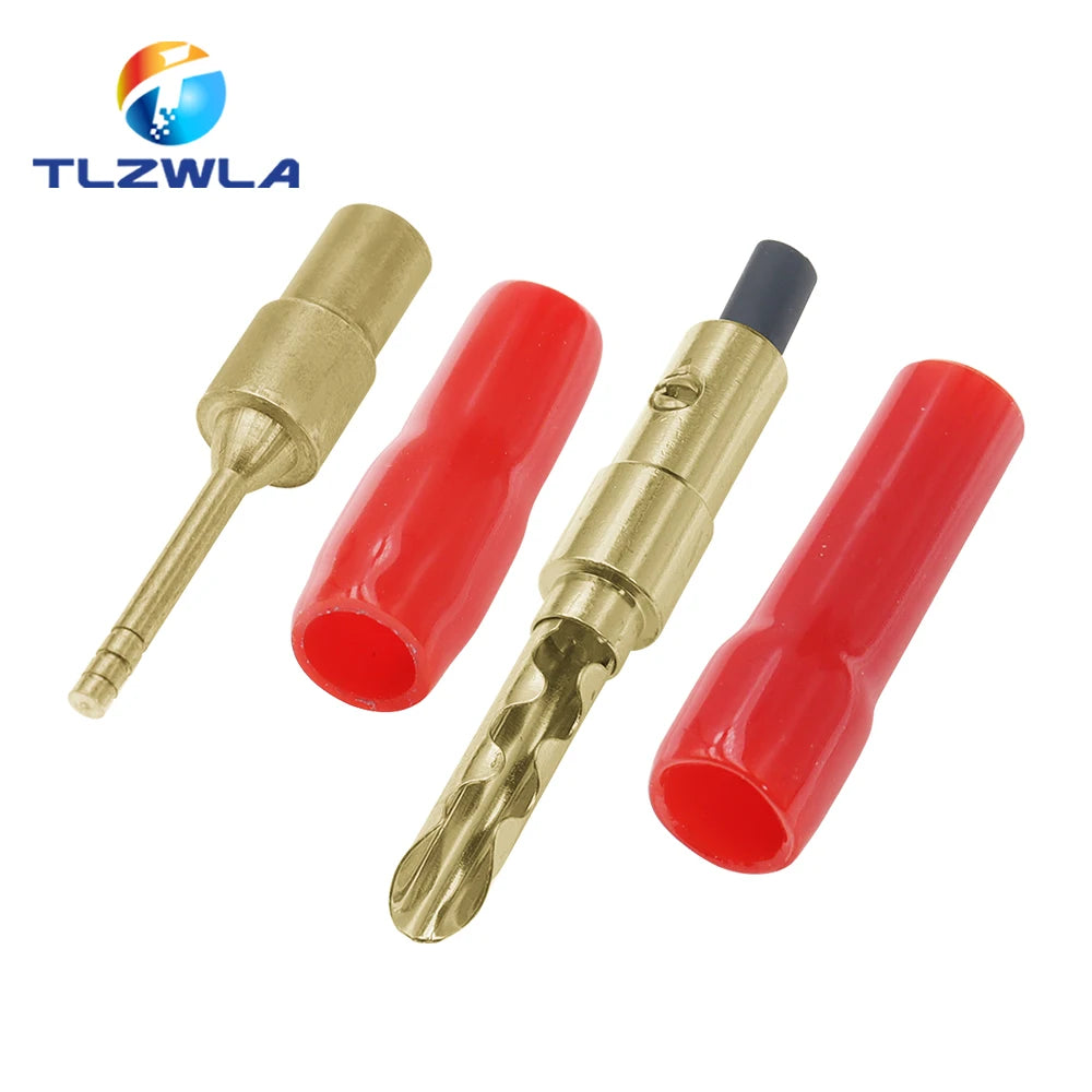 Musical Sound Banana Plugs Speaker Wire Connector Dual Screw Lock 24K Gold Plated Banana Connectors Jack for Speaker Wire