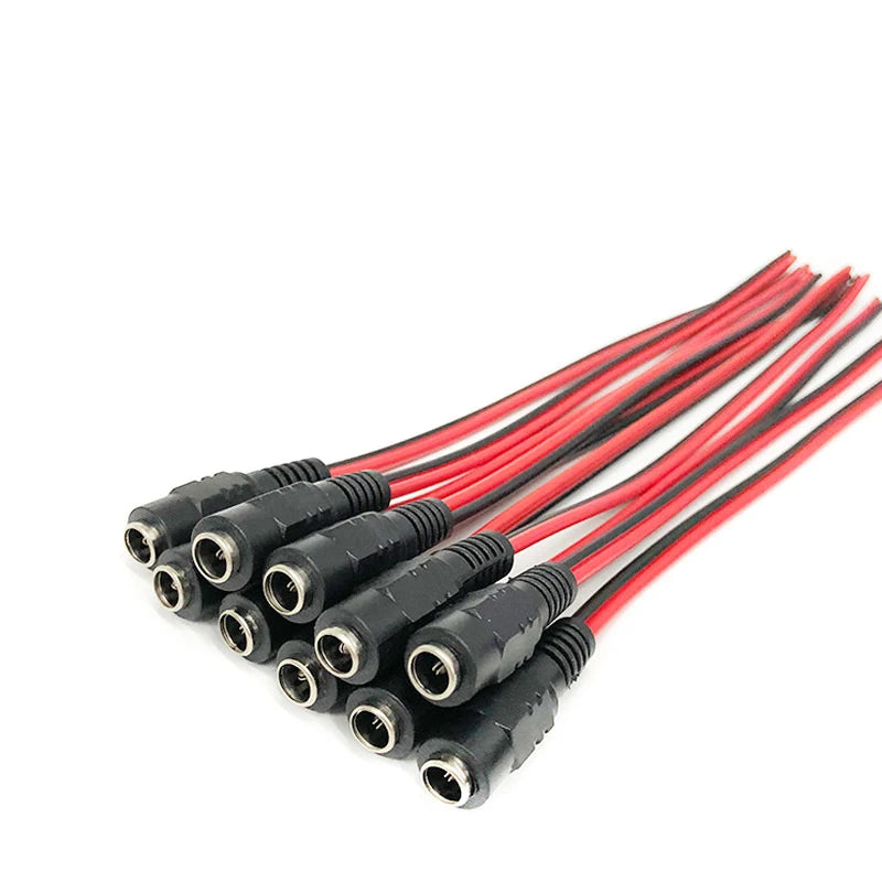 1 5 10piece Male Female DC Power Connector 5V 12V 5.5x2.1mm Wire Cable Plug Adapter for TV Camera 5050 2835 LED Strip Tape Light