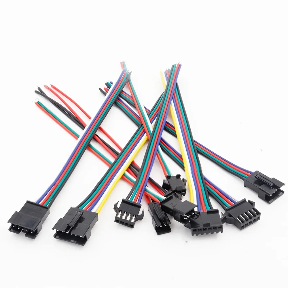 5 Pairs 2/3/4/5/6pin Led Connector Male/female JST SM 2 3 4 5 Pin Plug Connector Wire Cable for Led Strip Light Lamp Driver CCTV