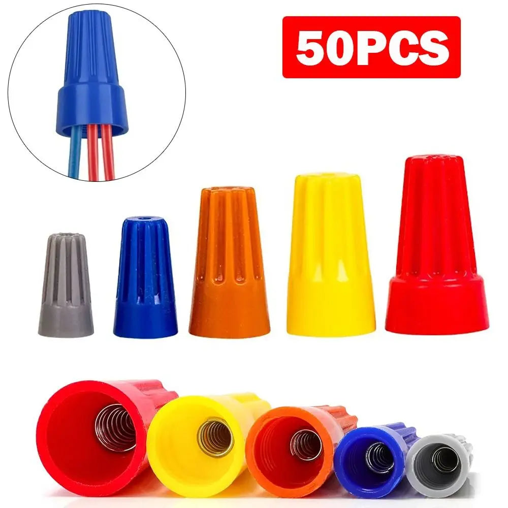 50PCS Colorful Electrical Insulated Crimp Twist Terminal Quick Wire Connector Nut Spring End Cap Connection